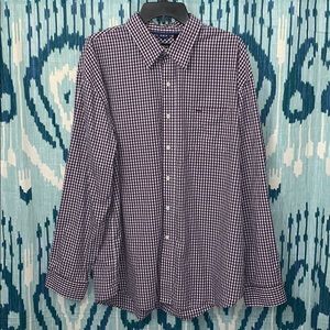 VanHeusen Purple Gingham Dress Shirt XXL